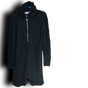 no comment NWT black hooded sweater shortall loungewear zipper furry cozy XL